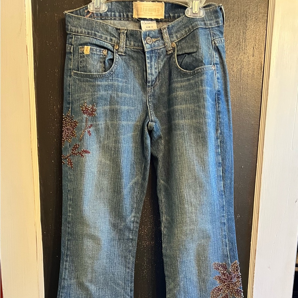 Z. Cavaricci Blue Jeans with Purple Embroidery